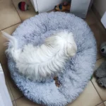 Round Plush Calming Dog Bed Donut-Style Anti-Anxiety Faux Fur Self-Warming photo review